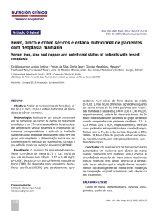 Artículo Original Ferro, zinco e cobre séricos e estado nutricional de