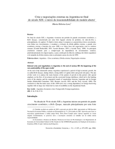 Crise e negociações externas na Argentina no final do século XIX: o