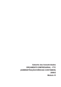 Gabarito Orçamento Empresarial - 2008-2 - VI
