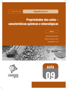 Propriedades dos solos – características químicas e mineralógicas