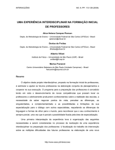 uma experiência interdisciplinar na formação inicial de professores