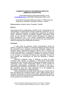 o ambiente urbano e determinados impactos ambientais
