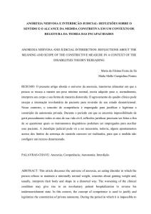 ANOREXIA NERVOSA E INTERDIÇÃO JUDICIAL: REFLEXÕES