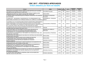 CBC 2017 - PÔSTERES APROVADOS