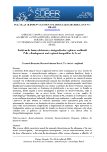 Políticas de desenvolvimento e desigualdades regionais