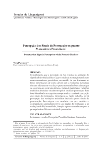 Percepção dos Sinais de Pontuação enquanto Marcadores