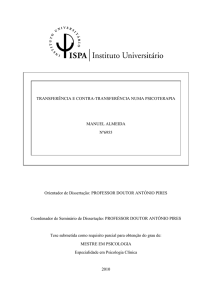 TRANSFERÊNCIA E CONTRA-TRANSFERÊNCIA NUMA