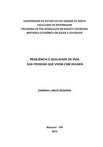 resiliência e qualidade de vida das pessoas que vivem com hiv/aids