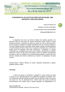 a geografia e as políticas públicas em saúde, uma - Unifal-MG