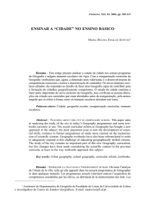 ENSINAR A “CIDADE” NO ENSINO BÁSICO