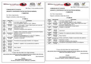 Conteúdo Bimestral – Fundamental II – 4º Bimestre