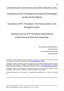 Importância do EPI: Percepção da Equipe de Enfermagem na Sala