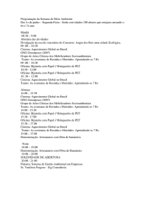 Programação da Semana do Meio Ambiente