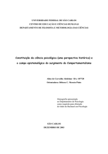 Constituição da ciência psicológica (uma perspectiva