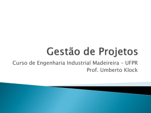 Gestão de Projetos - Engenharia Industrial Madeireira