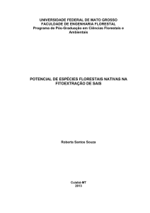 potencial de espécies florestais nativas na fitoextração de sais