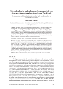 Sistematização e formalização dos verbos pronominais com vistas