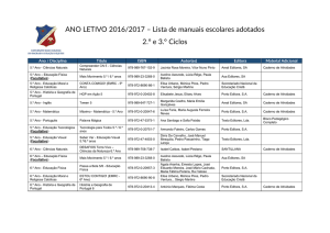 ANO LETIVO 2016/2017 – Lista de manuais escolares adotados 2.º