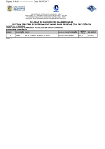 Classificados – Reservas Deficientes