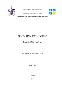 tentativa de suicídio - Faculdade de Ciências da Saúde