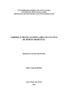 saberes e práticas populares no cultivo de horto - Início