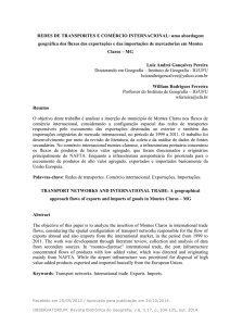 REDES DE TRANSPORTES E COMÉRCIO INTERNACIONAL: uma