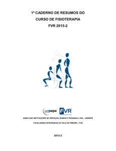 1º caderno de resumos do curso de fisioterapia fvr 2015-2