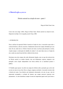 Direito autoral na criação do ator - parte I - BuscaLegis