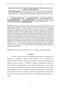 Compostos Nitrogenados em Plantas de Sorgo Submetidas a