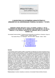 O INVENTÁRIO DO PATRIMÔNIO ARQUITETÔNICO E URBANÍSTICO DA
