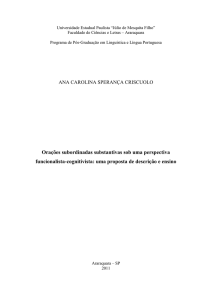 Orações subordinadas substantivas sob uma perspectiva