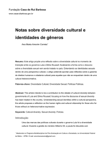 Notas sobre diversidade cultural e identidades de gêneros