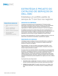 estratégia e projeto do catálogo de serviços da dell emc