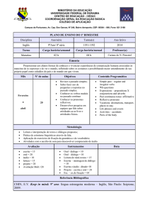 plano anual 9° ano inglês