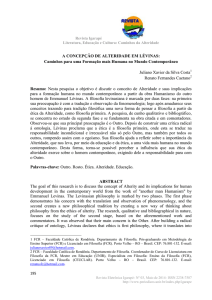 A CONCEPÇÃO DE ALTERIDADE EM LÉVINAS: Caminhos