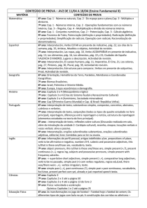 CONTEÚDO DE PROVA – AV2 DE 11/04 A 18