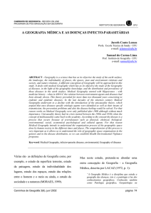 a geografia médica e as doenças infecto-parasitárias