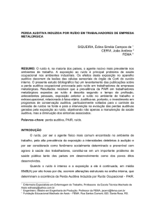 perda auditiva induzida por ruído em trabalhadores de