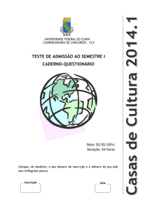 Prova 2014.1 - CCV - Universidade Federal do Ceará