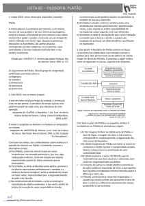 LISTA 02 – FILOSOFIA: PLATÃO