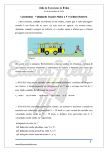 Fisica -Velocidade Escalar Media e Velocidade Relativa