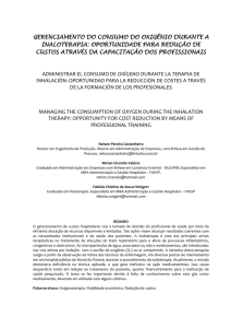 gerenciamento do consumo do oxigênio durante a