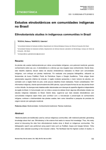 Estudos etnobotânicos em comunidades indígenas no Brasil