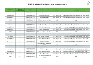 LISTA DE MANUAIS ESCOLARES ADOTADOS 2014/2015