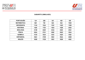 GABARITO (SIMULADO) PORTUGUÊS 1)A 2)B 3)C 4)D 5)E