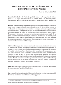 sistema penal e exclusão social: a discriminação do negro