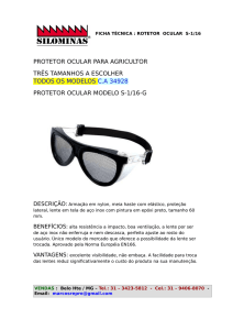 Oculos agricultor lateral transparente S.1-16G S.1-16M S.1
