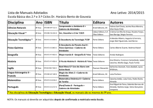 Disciplina Ano ISBN Título Editora Autores