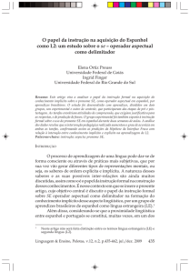 O papel da instrução na aquisição do Espanhol como L2