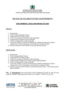 Documentos: Indústria de Água Mineral / Água